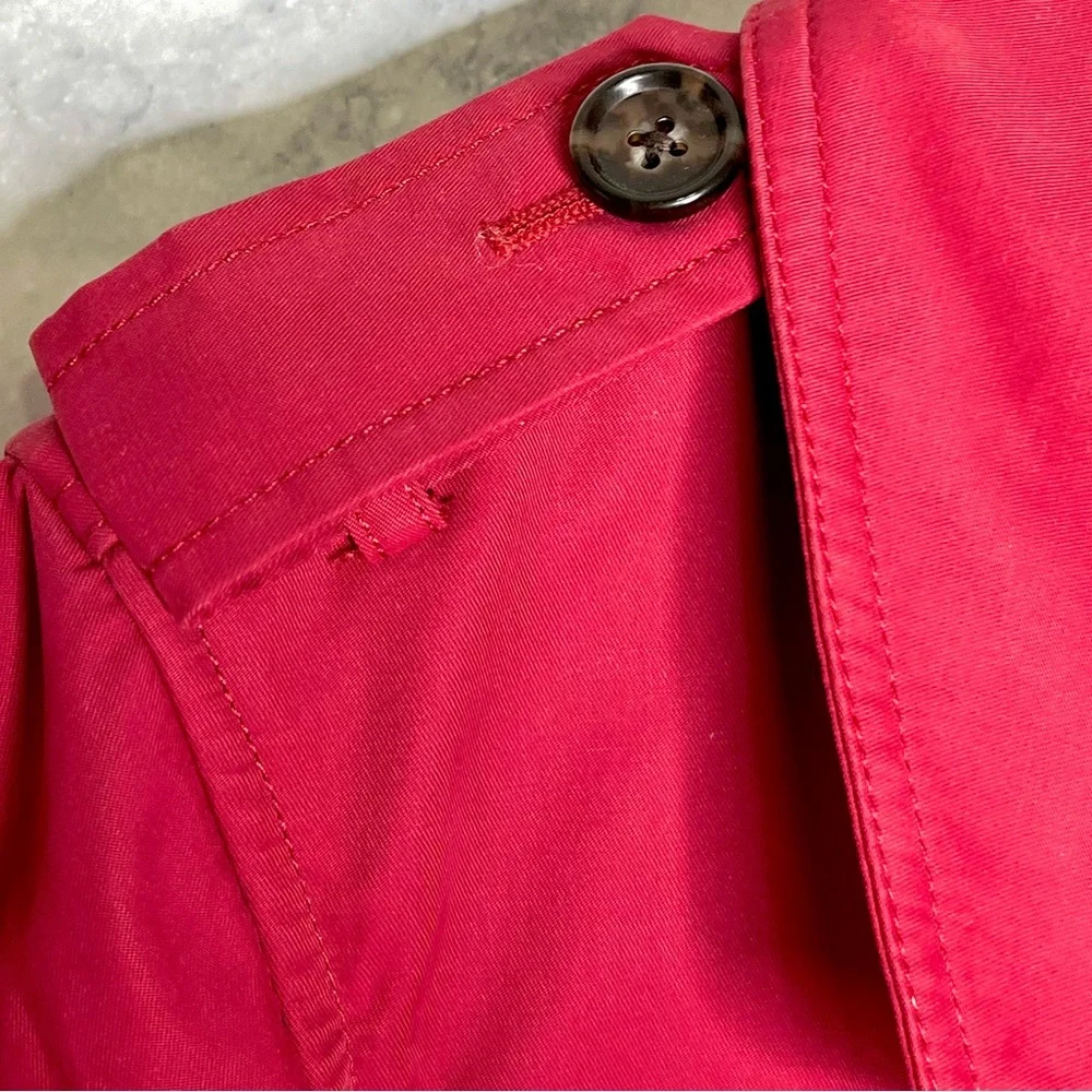 ⭐️ Talbots Red Double Breast Trench Coat Removable Insulated Liner Women’s 6 P - Picture 12 of 13